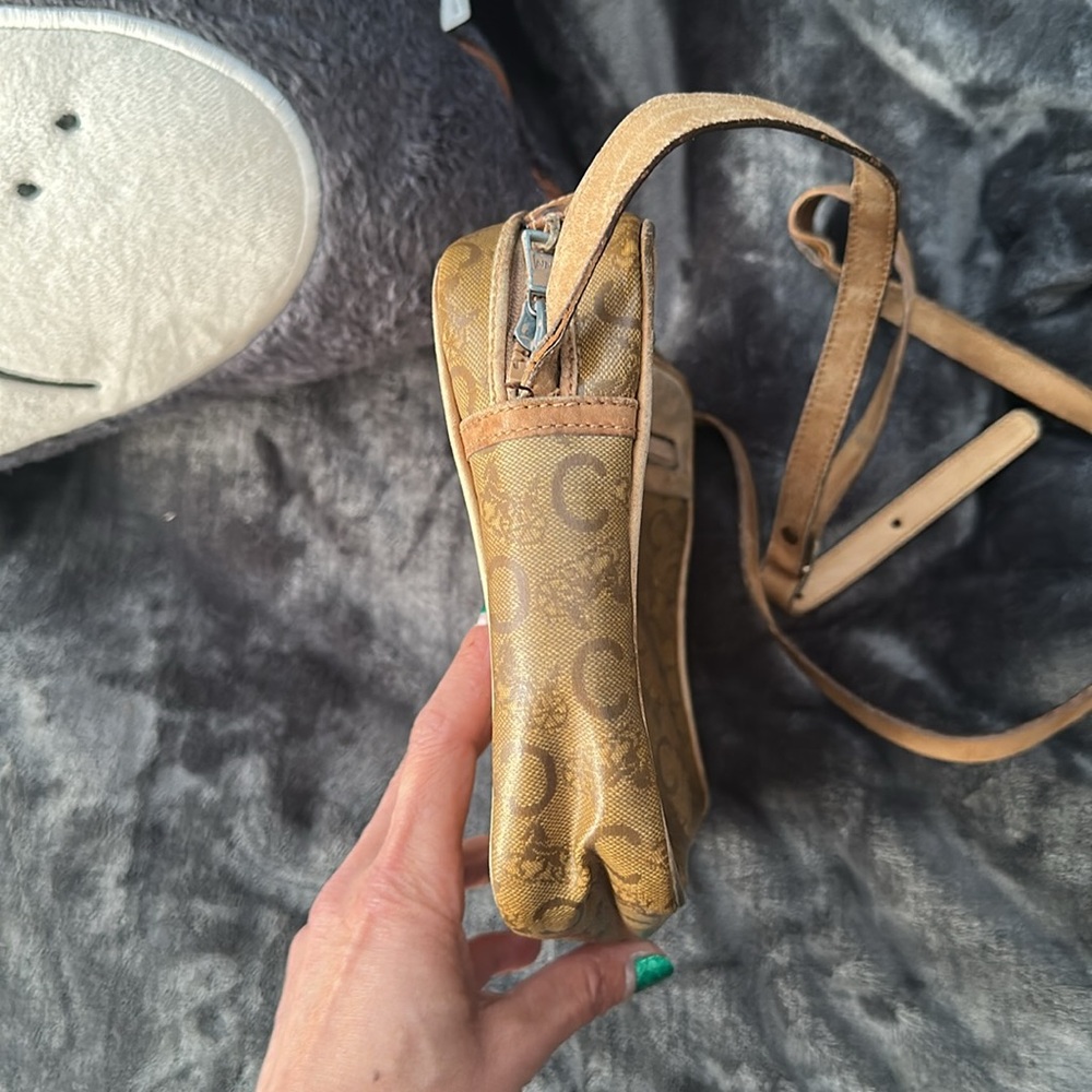 Celine coated canvas vintage tan and brown crossbody damaged strap - Picture 5 of 13